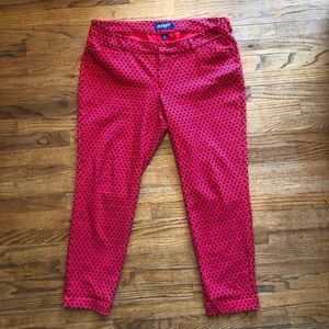 Old navy pixie red with flowers pants size 14